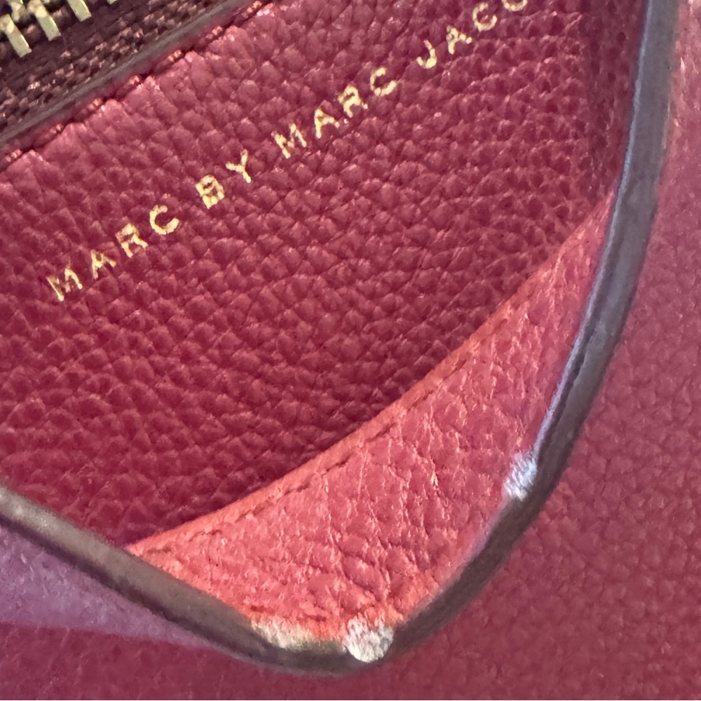Marc by Marc Jacobs Pearl Red Leather Two-Way Bag with Crossbody Strap - Picture 14 of 14